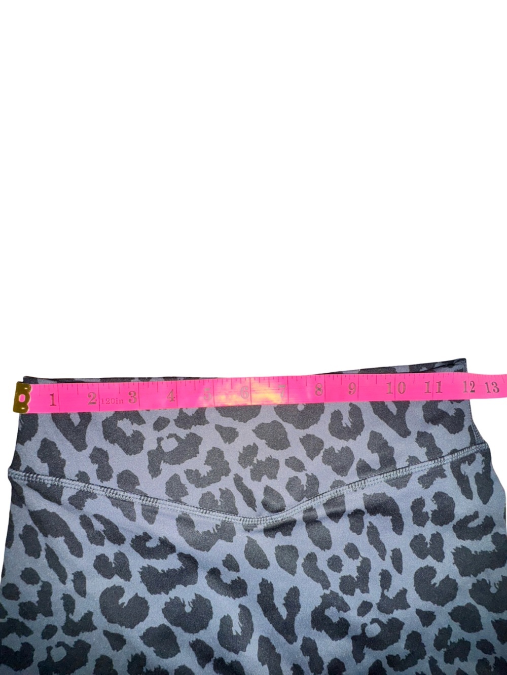 Balance Athletica Gray Leopard Print High-Waist Performance Shorts - Picture 7 of 10